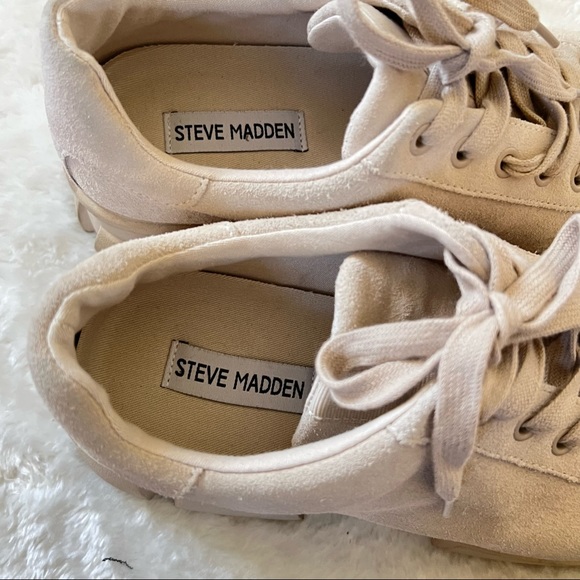 Steve Madden Michigan Chunky Platform Suede Leather Sneakers Sz 10 - Picture 8 of 11